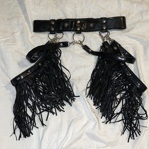 Black leather harness